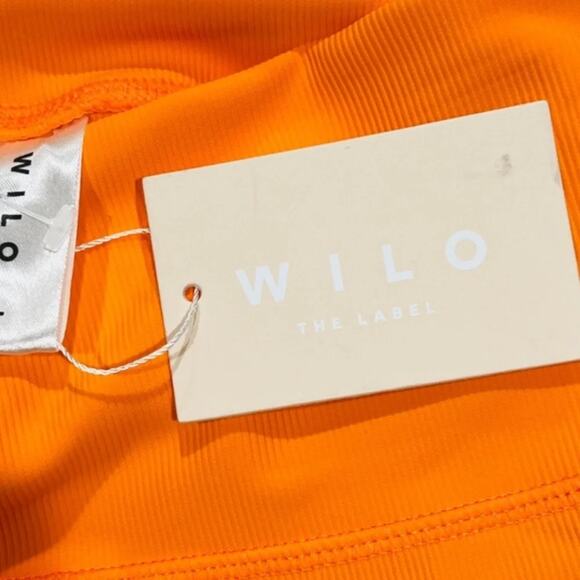 WILO THE LABEL Ribbed Leggings Orange With Side Stripes Size S NWT - Picture 7 of 7